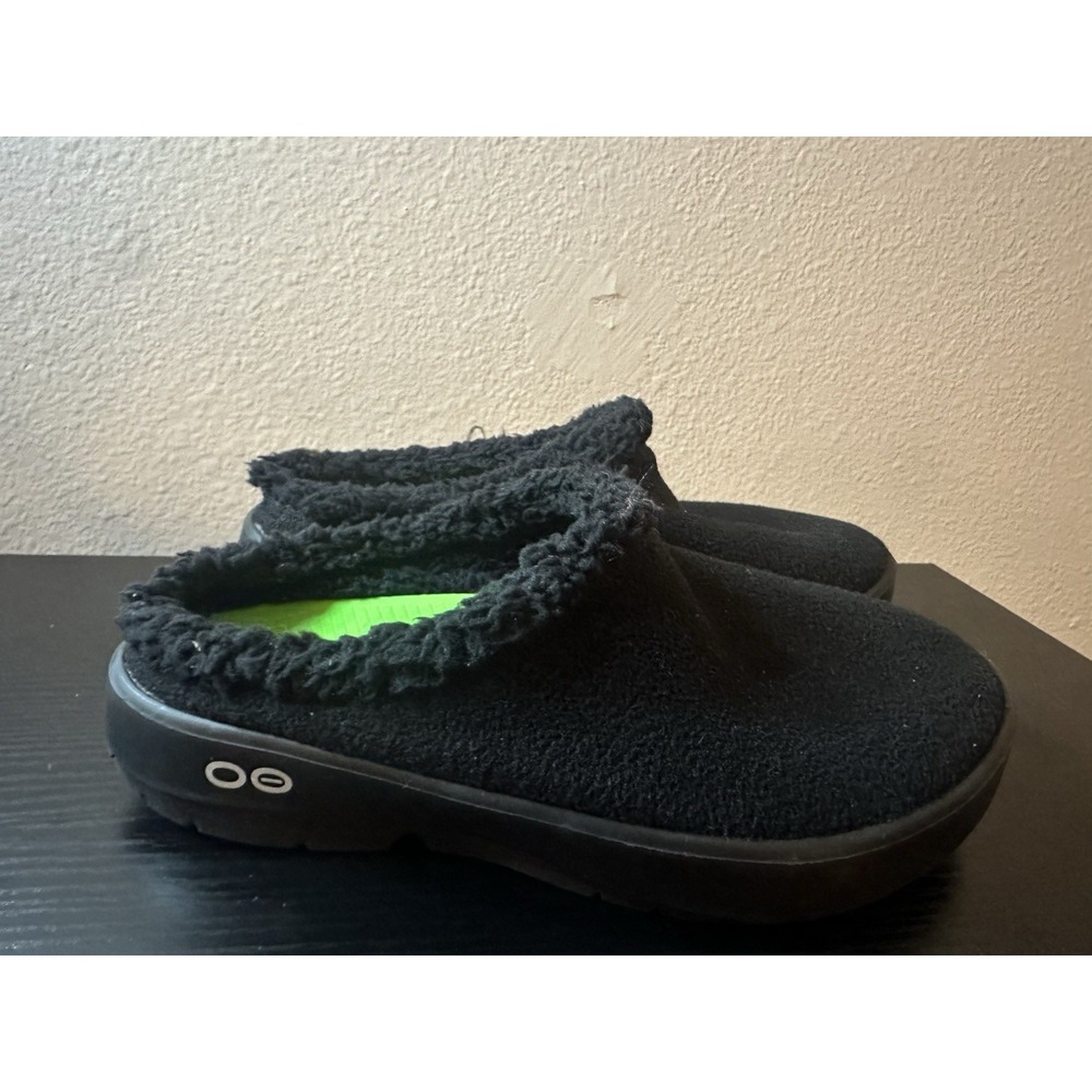 OOFOS OOcoozie Sport Mules Mesh Low Mens 9 Black Recovery Shoes Slip On Clog